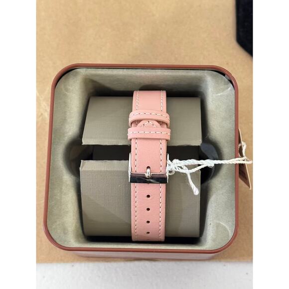 Coach W1546 14502983 Women's Checker Heart Blush Pink Leather Strap Watch - Picture 2 of 5